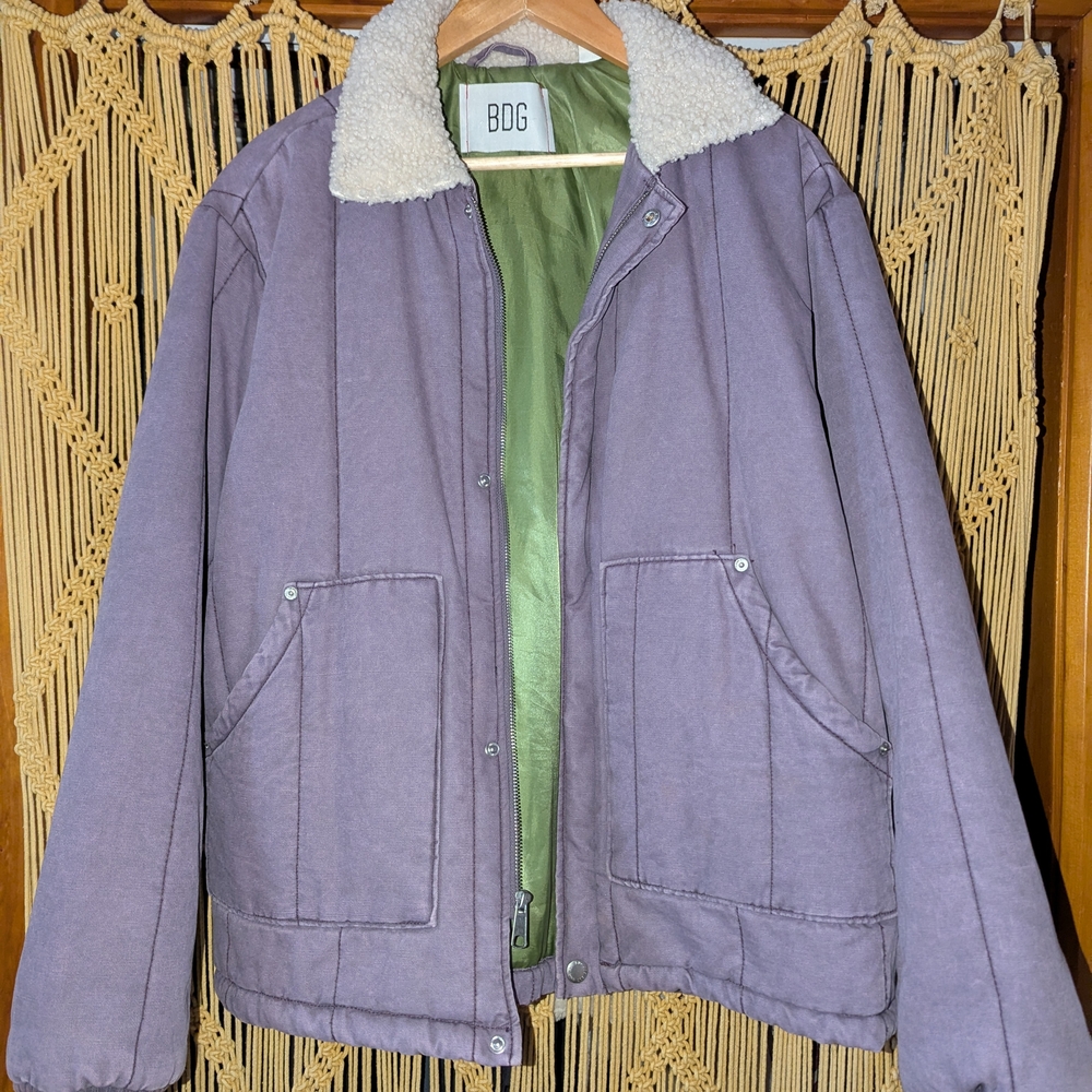 BDG Purple Jacket with Sherpa Collar